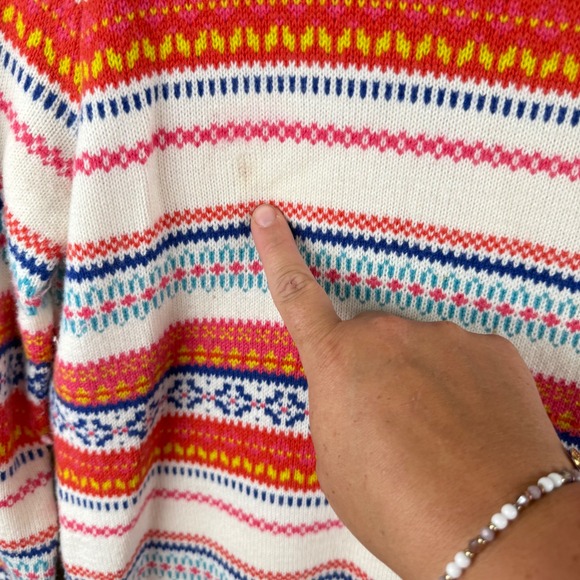 Talbots Fair Isle Sweater Womens‎ LP Petite Colorful Winter Lambswool Soft Basic - Picture 5 of 10